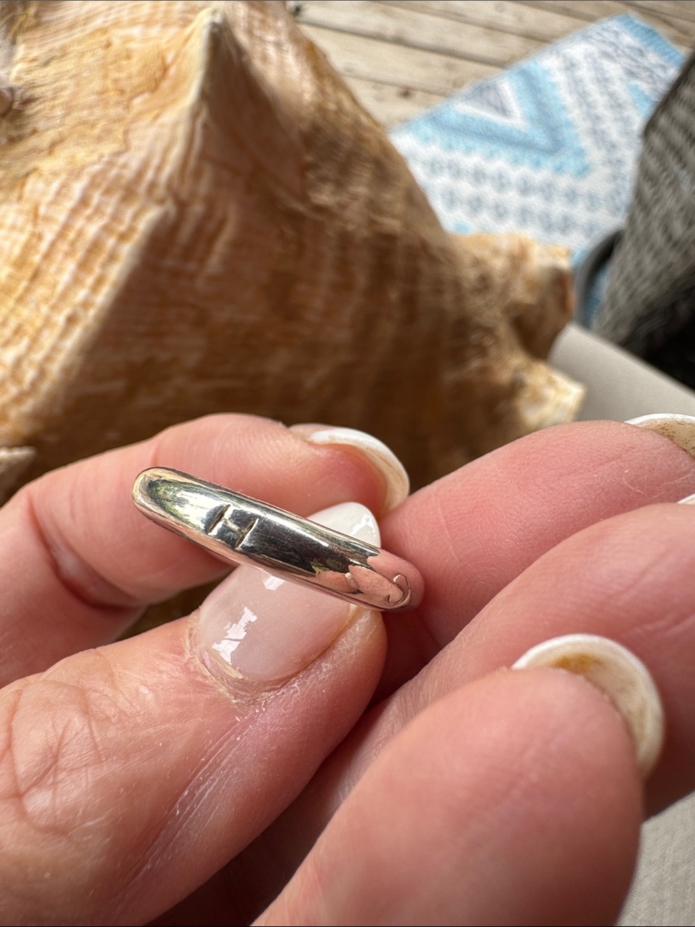 Chanel Sterling Silver Round Open Ring - size 7 Classic - Picture 4 of 6